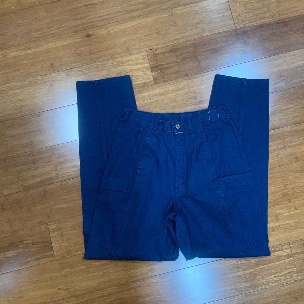 Vntg 80’s Brittania dark blue cargo jeans size 14